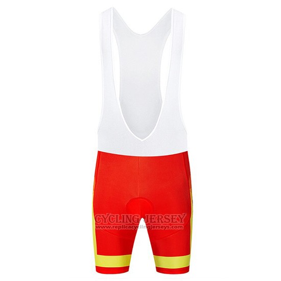 2019 Cycling Jersey Spain Red and Yellow Short Sleeve and Bib Short